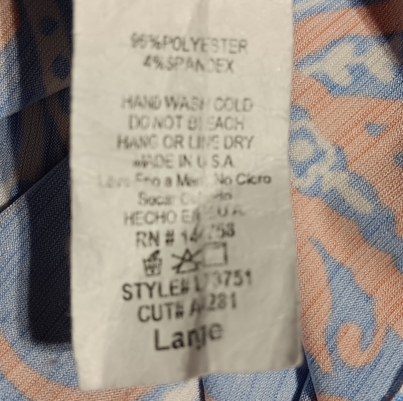 Adorable EUC Women's Tunic Blouse, Size Large, Elbow Double Ruffle Bell Sleeves - Picture 5 of 6